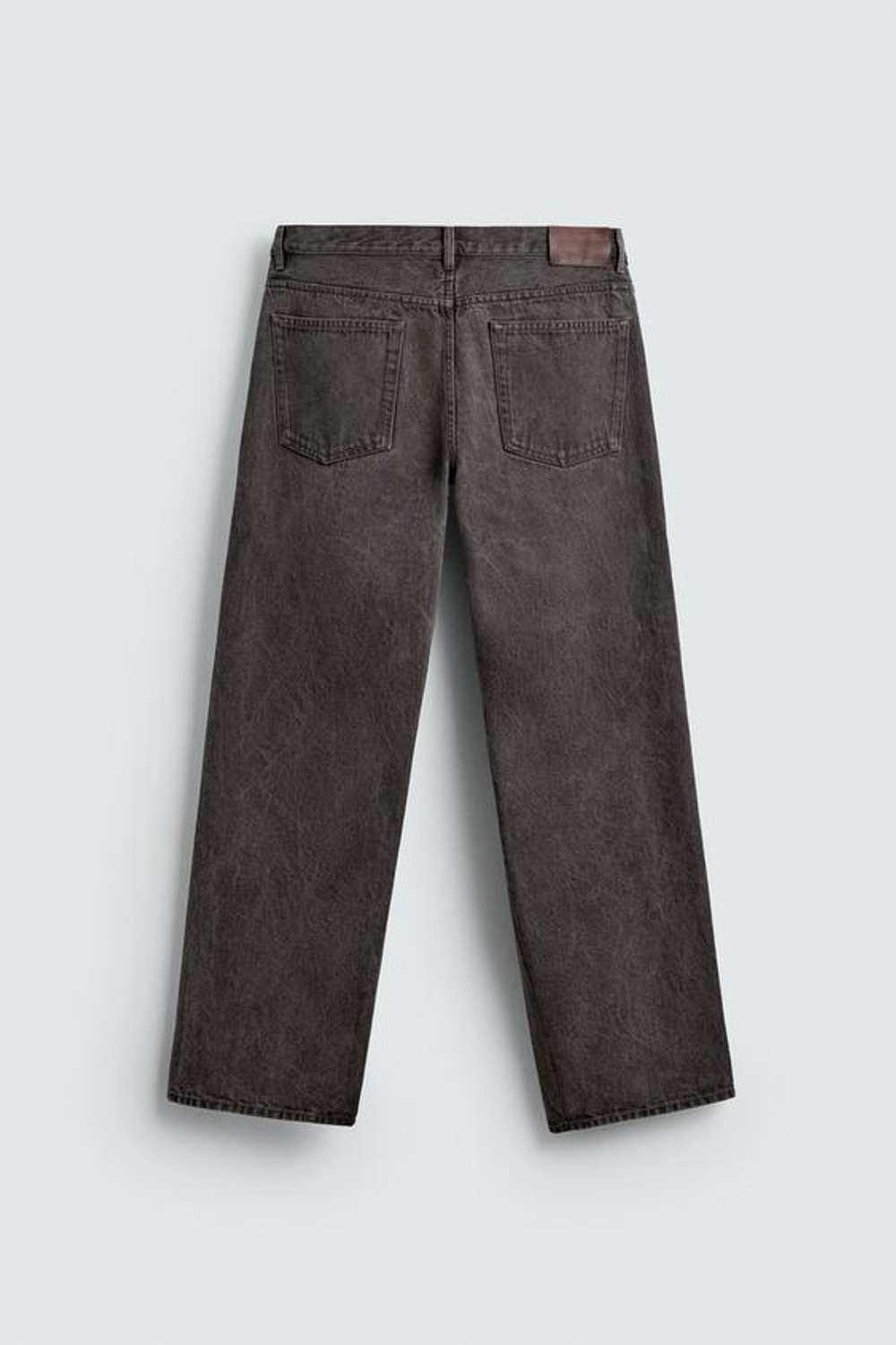 ZARA ДЖИНСЫ STRAIGHT FIT С ЭФФЕКТОМ ПОТЕРТОСТИ, КОРИЧНЕВЫЙ