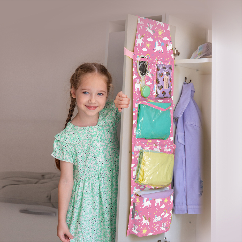 Кармашки для детского сада на липучке. Единороги принт