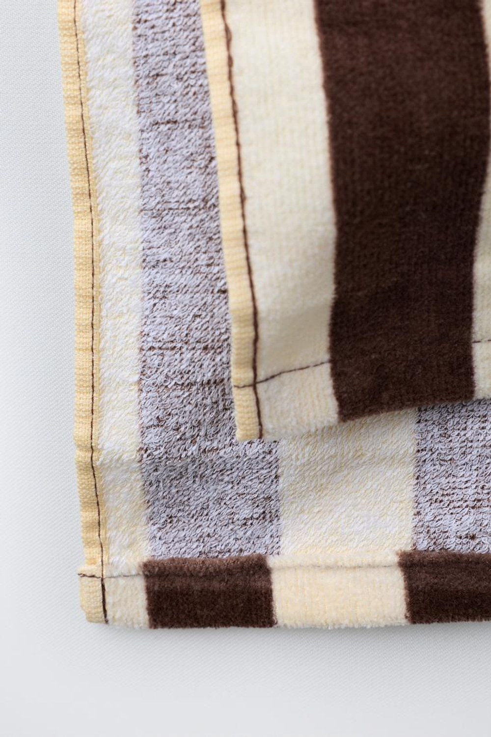 ZARA ПОНЧО-ПОЛОТЕНЦЕ В ПОЛОСКУ, КОРИЧНЕВЫЙ