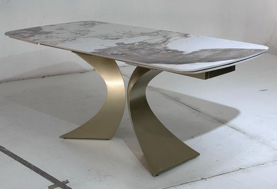 Стол MATIAS 180 GLOSS LUXURY PANDORA SOLID CERAMIC / шампань