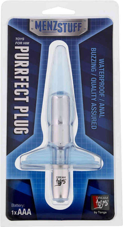 Голубая анальная пробка Purrfect Plug - 9,5 см.