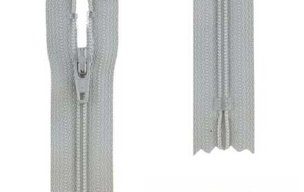 Молния витая, неразъемная YKK Тип 3 20 см, цв.св.серый