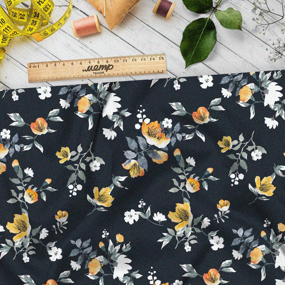 Ткань дюспо изящные цветочные ветви