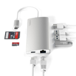 USB-Хаб Satechi Multiport V2 (USB-C) (ST-TCMA2) Подключение: встроенный кабель USB-C. Порты: USB-C (PD 3.1 115 Вт), USB-A 3.2 Gen 2, 2 USB-A 3.2 Gen 1, microSD, SD, HDMI (до 4K 60 Гц), Gigabit Ethernet