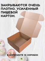 Комплект коробок для пирогов БЕЗ ОКНА 20х20х7 крафт 10 шт