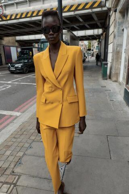 ZARA БРЮКИ СЛИМ С ВЫСОКОЙ ПОСАДКОЙ, ГОРЧИЧНЫЙ