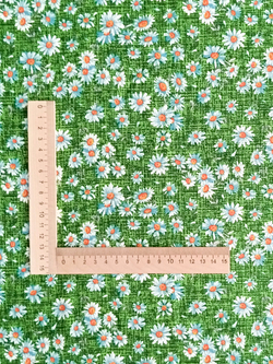 Ткань бязь плательная, рис. "Ромашки", ширина 150 см, арт. 621