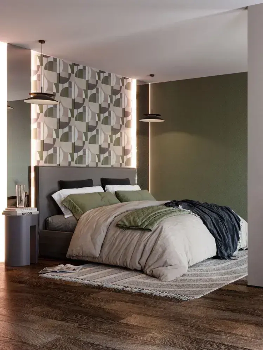 Обои виниловые на флизелиновой основе, Kof Brands, арт. 32100-00070, ш/д 1.06x10.05, зелёные