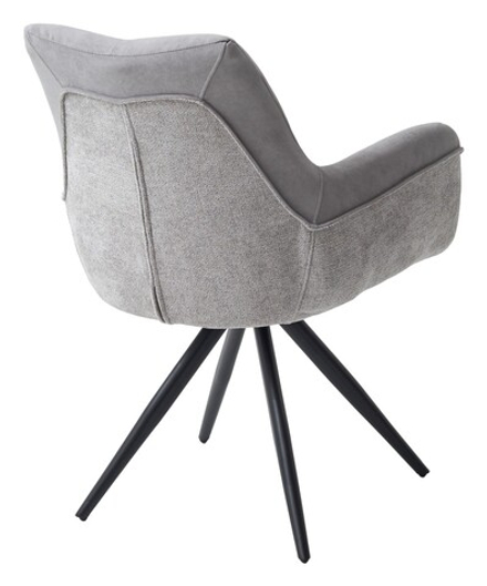 Стул М-City DISAUR Марк поворотный на 360 градусов, B-22, Lotos-12 Серый, Велюр, Черный каркас