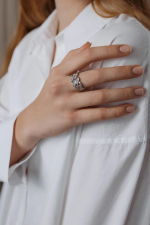 Кольцо ''Цепь'' с фианитами