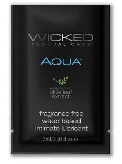 Легкий лубрикант на водной основе с алое Wicked Aqua - 3 мл.