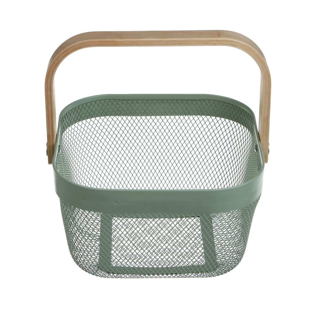 Корзинка тм VETTA Ботаника, 23х16,5х12,5см, металл, деревянная ручка, 2 цвета