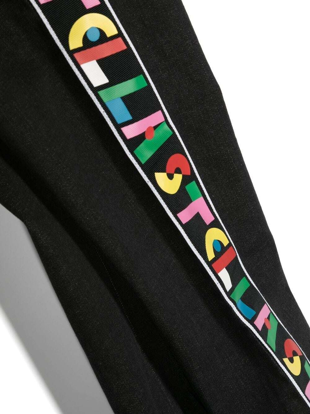 Брюки джинсовые STELLA McCARTNEY Черный/Лампас: тесьма с разноцветным логотипом Девочка