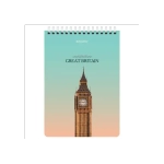 Блокнот А-5 греб. 80л. BRAUBERG, "Архитектура", клетка лак , жесткая подложка 114382