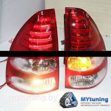 Задние фонари led red white для Toyota Land Cruiser Prado 120