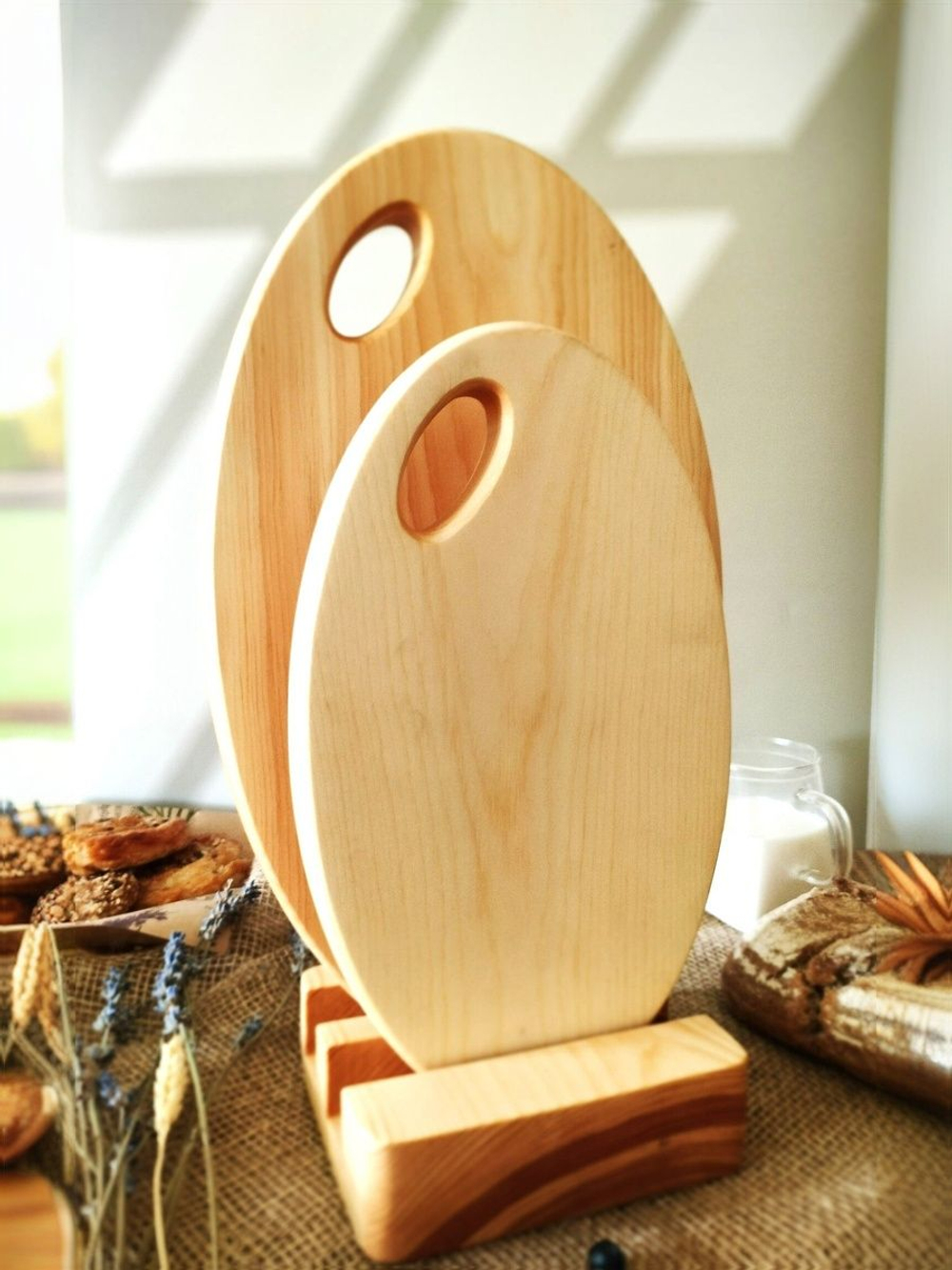 Набор разделочных досок из дерева сервировочных