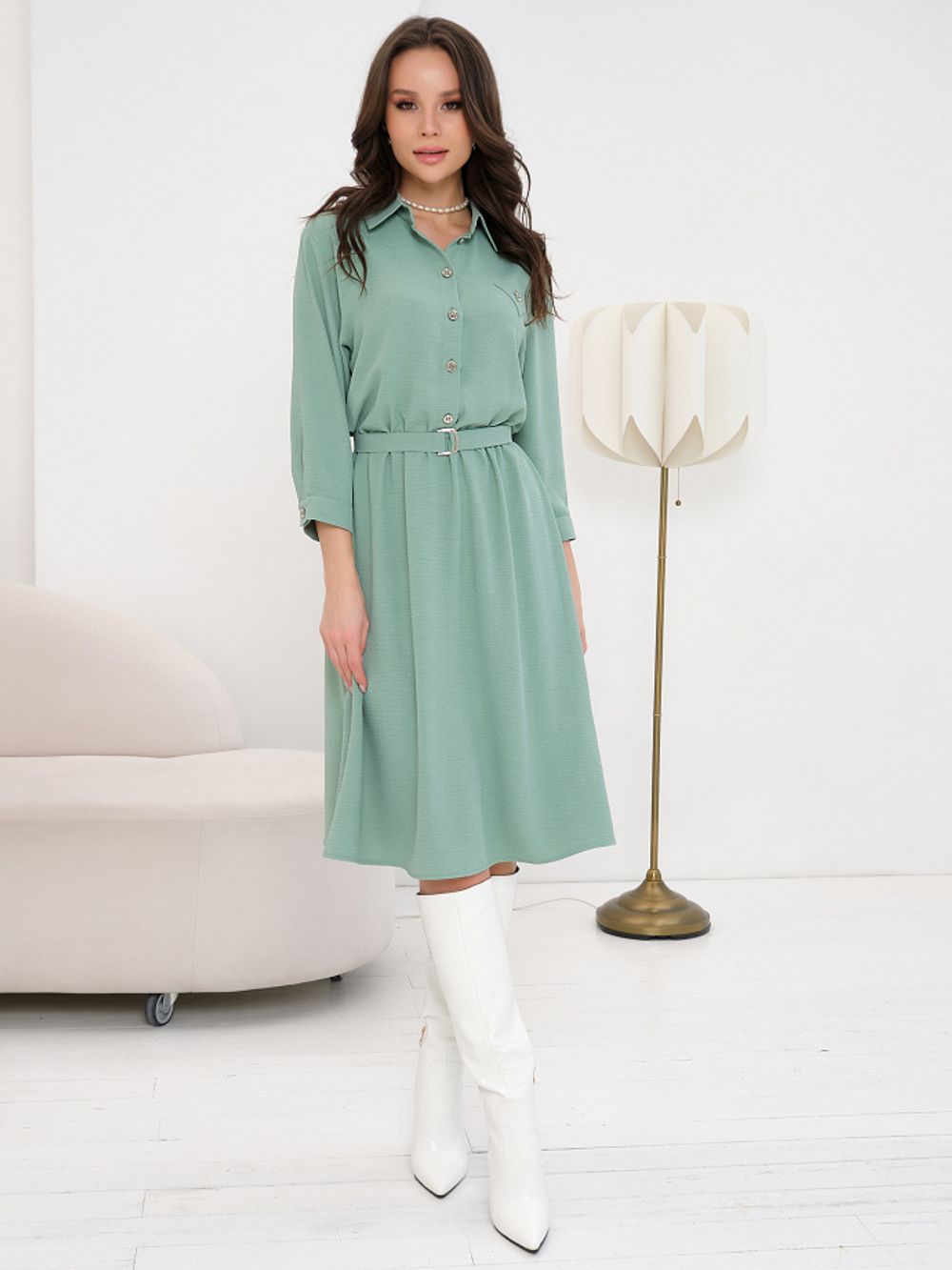 Платье 211062-4628 Пастельный зелёный №39 Priz (Акция)