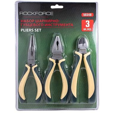 Набор шарнирно-губцевого инструмента 3пр. 6''-150мм(бокорезы, плоскогубцы, утконосы), в блистере RockForce##Rock FORCE RF-5034B