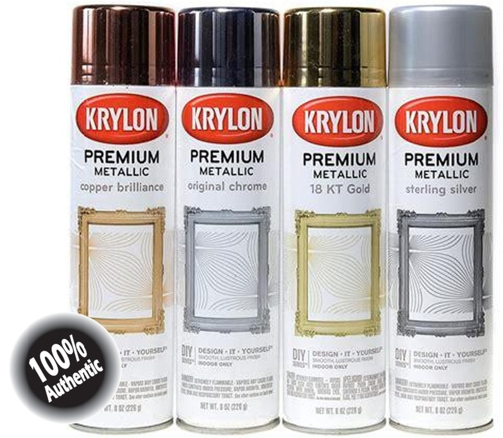 Аэрозольная краска Krylon Metallic Copper Brilliance МЕДЬ (яркий), СЕРЕБРО (фольга) (США)