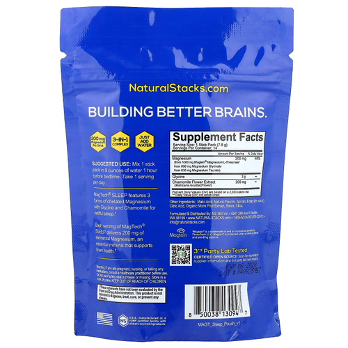 Natural Stacks, MagTech® Sleep, ягоды лаванды, 14 стик-пакетов по 7,8 г (0,28 унции)