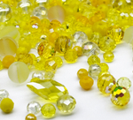 МБ-11 Хрустальные бусины, форма: МИКС, цвет: Желтый, 25 гр.