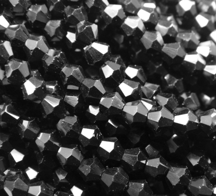 ББН008НН6 Хрустальные бусины "биконус", цвет: черный непрозрачный, размер 6 мм, кол-во: 39-40 шт.