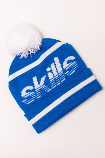 Шапка SKILLS Stripedhead Pom Синий Imperial/White