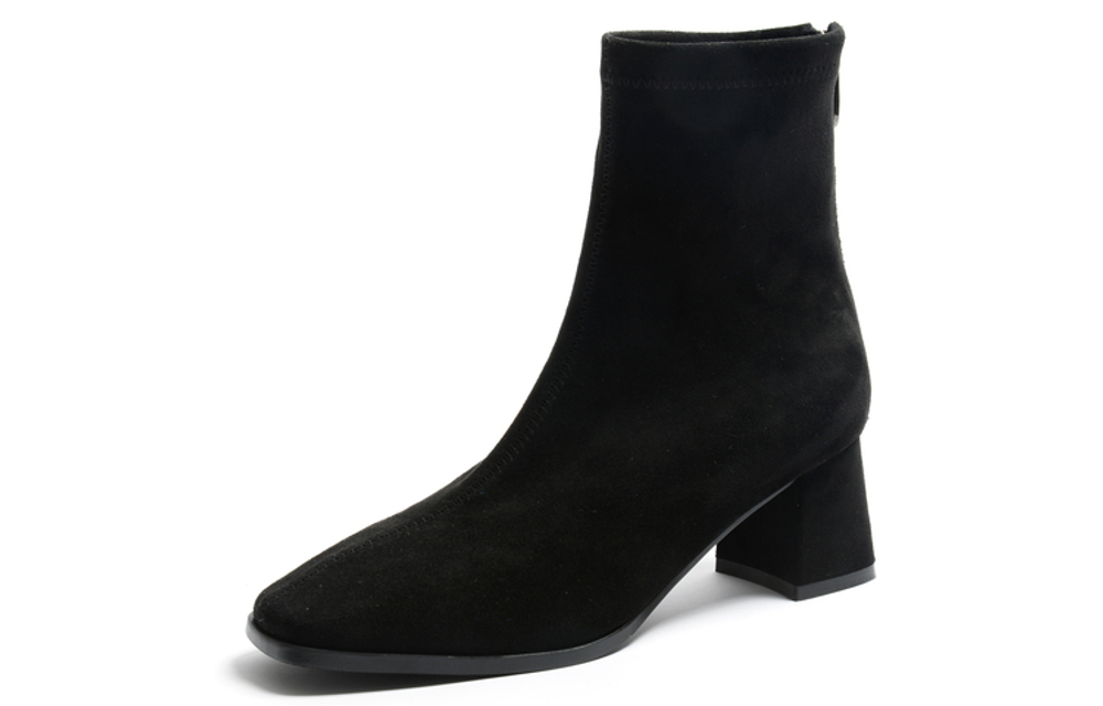 STEVE MADDEN Stretch & Sock Boots Women"s Black/Apricot