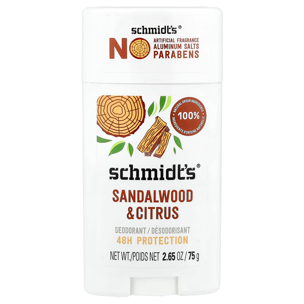 Schmidt's, дезодорант, сандаловое дерево и цитрус, 75 г (2,65 унции)