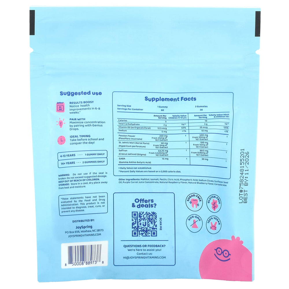 JoySpring, Mood Munchies, жевательные мармеладки, натуральные ягоды, 60 жевательных таблеток