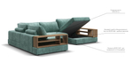 П-образный диван-кровать Босс Модуль Шенилл Глосс минт
