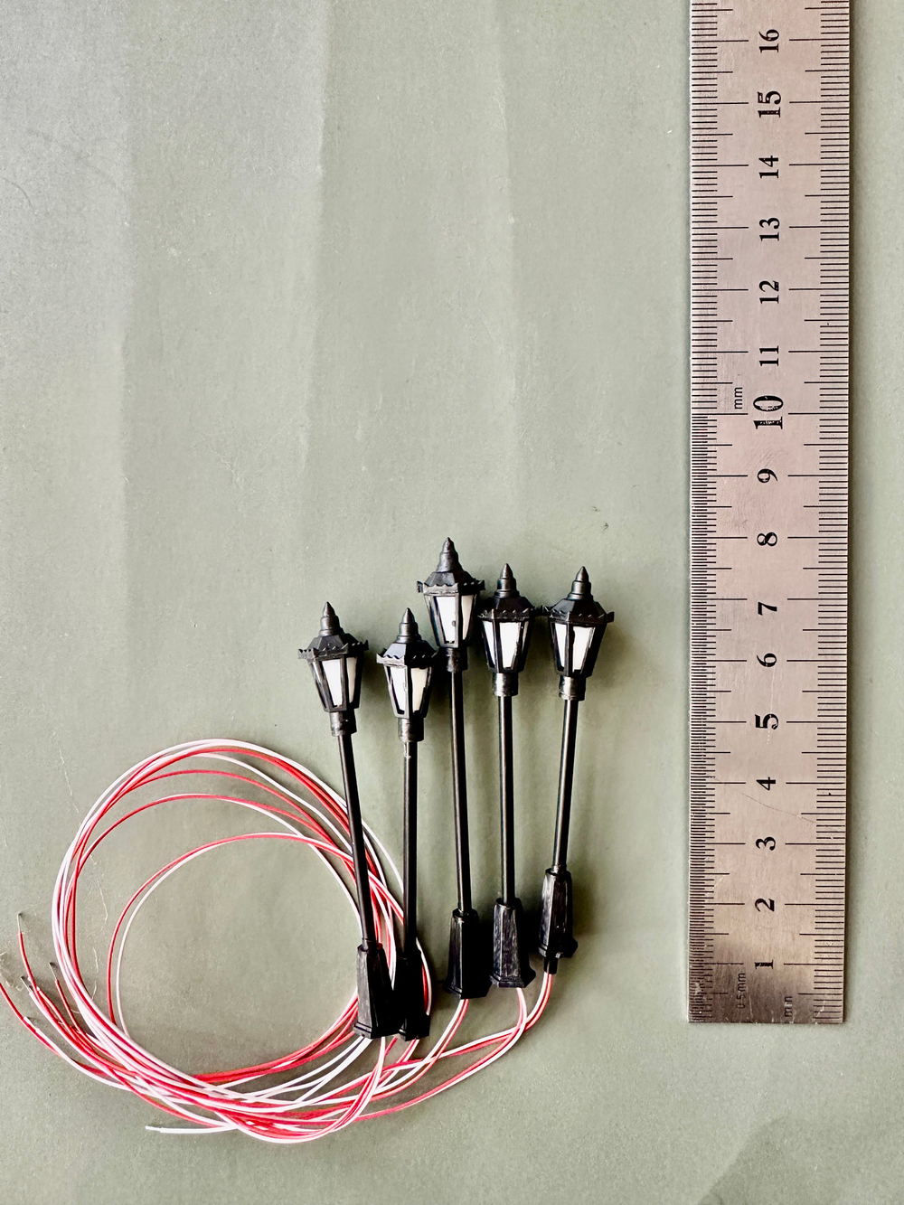 Фонари уличные для макетов "Арбатский" 5 шт./ мини фонари для парков и железных дорог