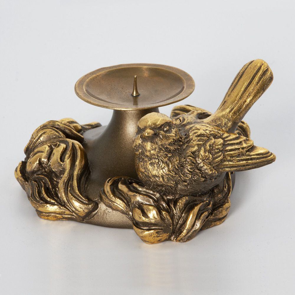 Подсвечник Птичка Бронза