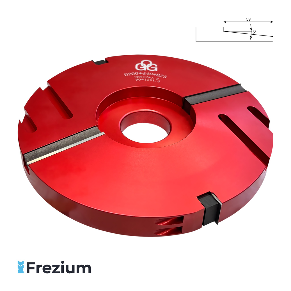 Филёночная насадная фреза алюминиевая со сменными пластинами "O.G.Germany" 200x40x25 Z2+2; SO739268