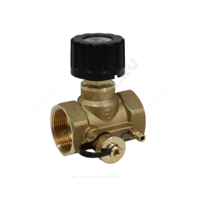 Клапан балансировочный ручной латунь 2013 Ду 15 G1/2" Ру16 Тмакс=120 оС ВР Kvs=1.6м3/ч с измерительными ниппелями EURO Aquasfera 2013-01