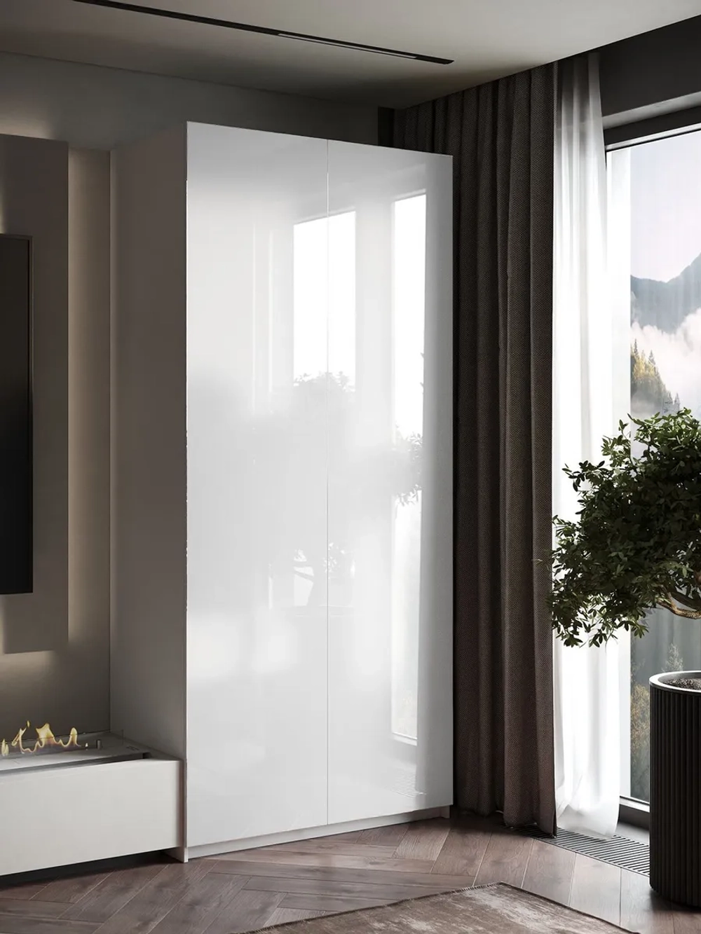 Шкаф Распашной Белый 101х220х52,5 SOHO