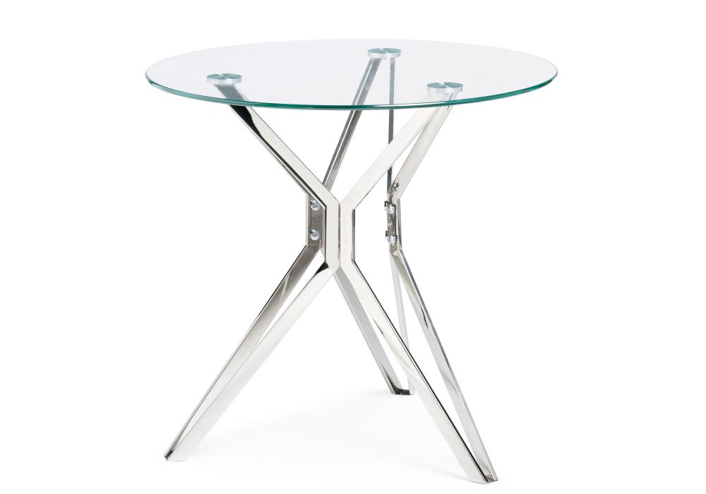 Стеклянный стол Roko 80х75 chrome