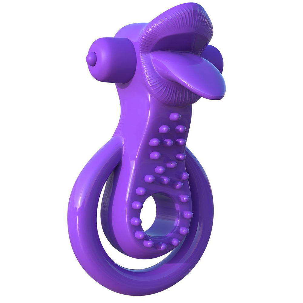 Эрекционное кольцо на пенис и мошонку Lovely Licks Couples Ring (Цвет: фиолетовый)