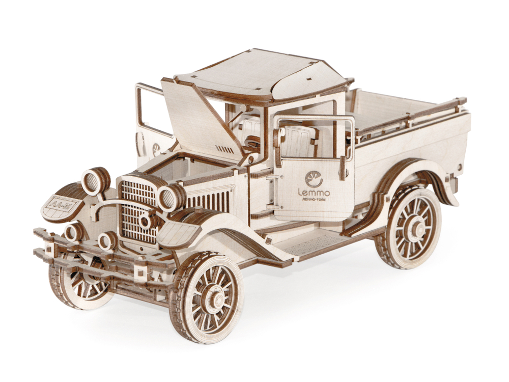 Конструктор 3D деревянный Lemmo Грузовик "Полуторка" Пикап