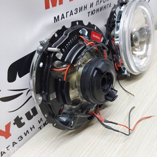 Передние фары внешние VW Golf 1 angel eyes chrome