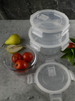 Контейнеры для еды стеклянные, 325 мл. 2 шт, 600 мл 1 шт.