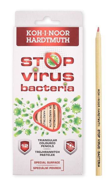 Карандаши цветные STOP VIRUS BACTERIA 3182 N, 12 цветов