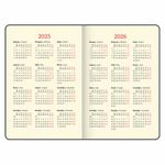 Еженедельник датированный 2025, А5, 145х215 мм, BRAUBERG "Comodo", под кожу, красный, 115958