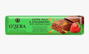 ШОКОЛАД OZERA МОЛОЧНЫЙ EXTRA MILK & STRAWBERRY 45ГР