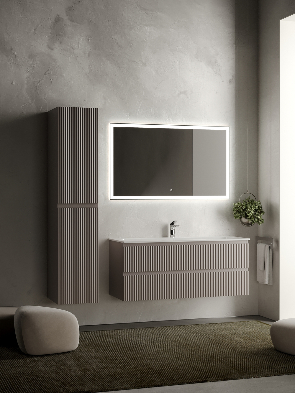 Тумба с раковиной Sancos Snob R 120 см SNR120SM doha soft