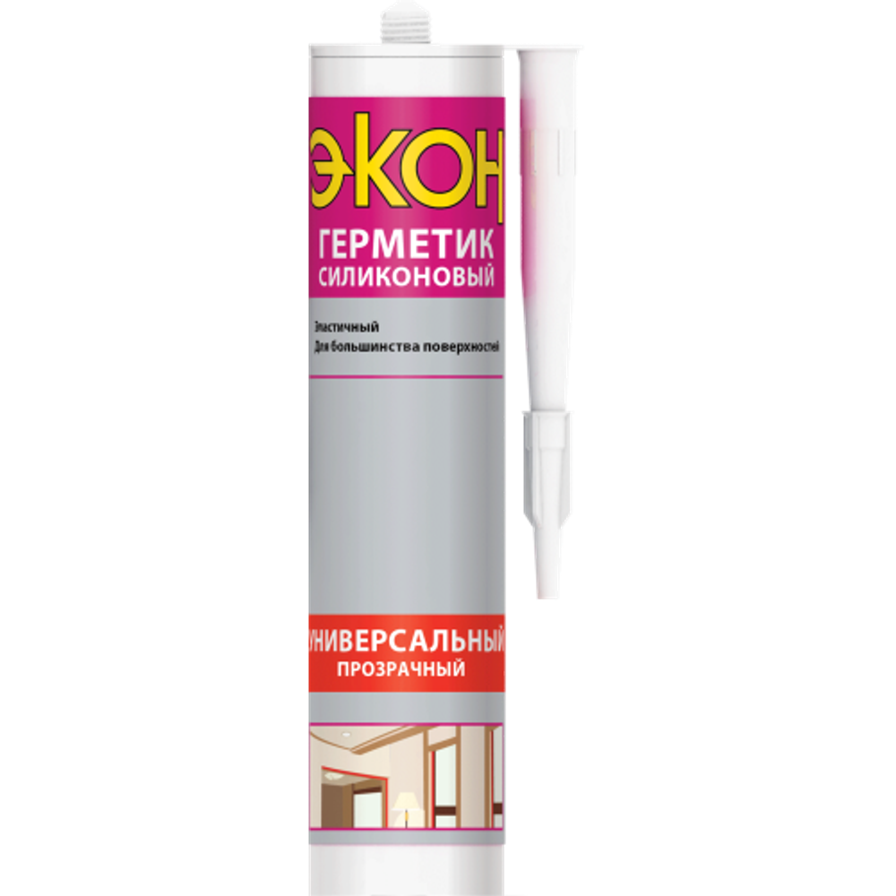 Герметик Экон 2229420 силиконовый универсальный прозрачный 280 мл.