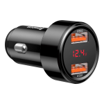 Автомобильная зарядка Baseus Magic Series Dual USB QC Digital Display Car Charger A+A 45W - Black