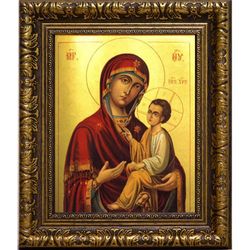 Тихвинская икона Божией Матери на холсте.
