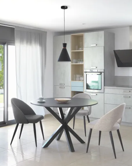 Стол Argo Ø120 см, черная столешница, черные ножки