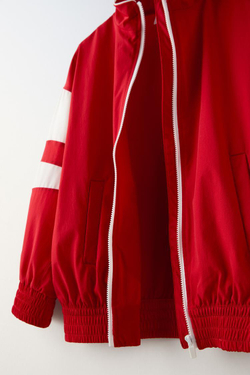 ZARA КУРТКА С КОНТРАСТНЫМИ ДЕТАЛЯМИ, КРАСНЫЙ